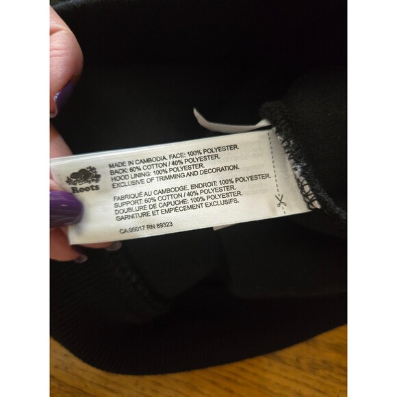 Roots Womens Medium Black Sherpa Fleece Pullover with Pockets - Picture 4 of 8